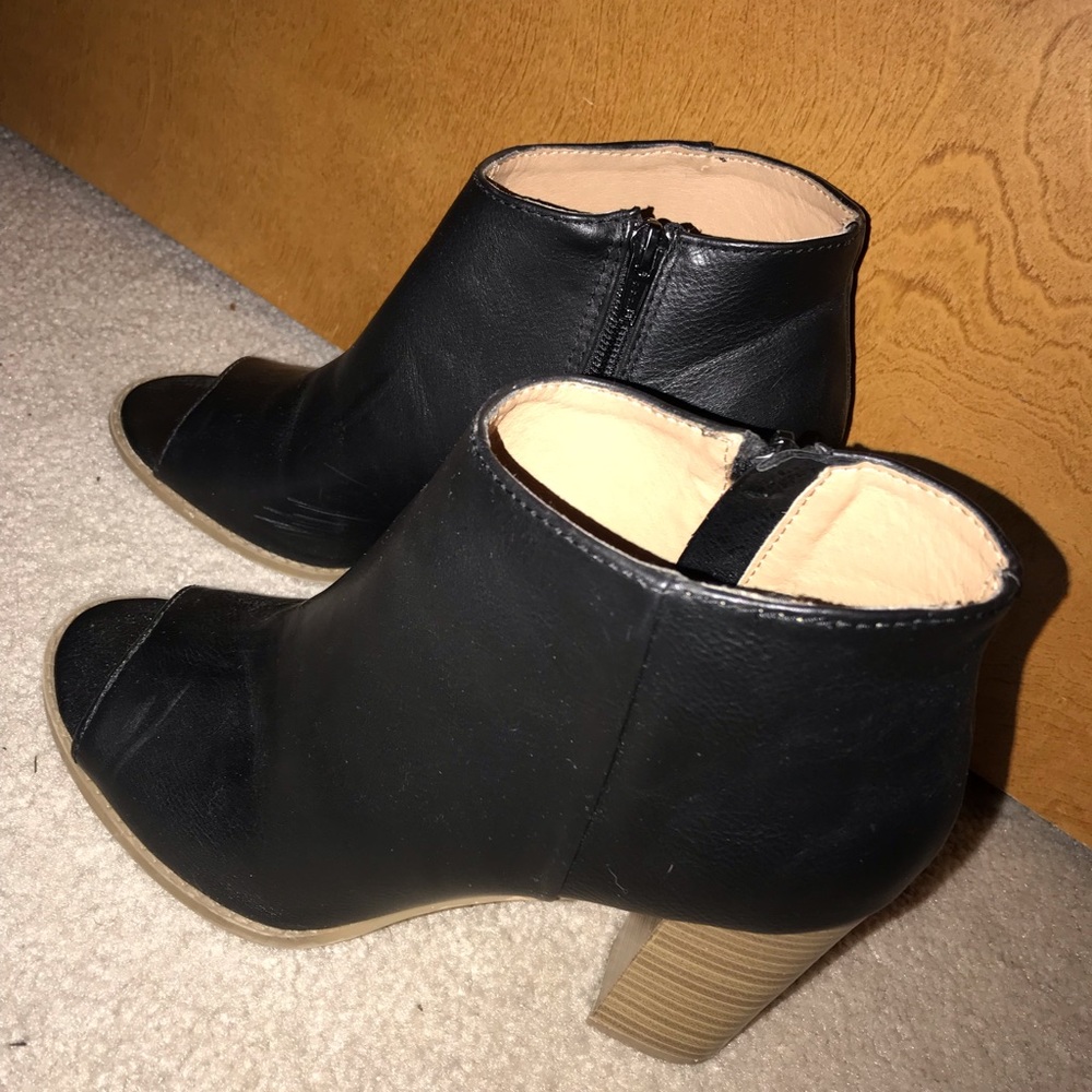 Black Open Toed Booties